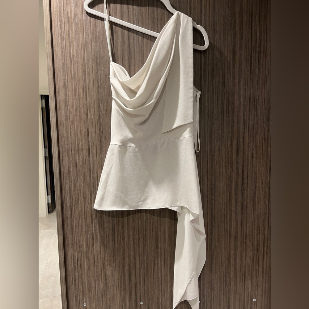 BCBG Max Azria, Silver one strap blouse. Worn twice.